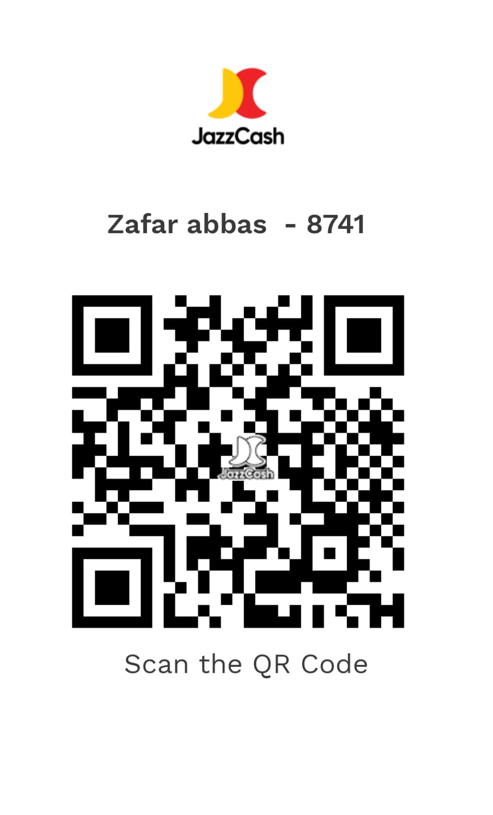 JazzCash Scan & Pay QR Code - Al-Baqir Technology